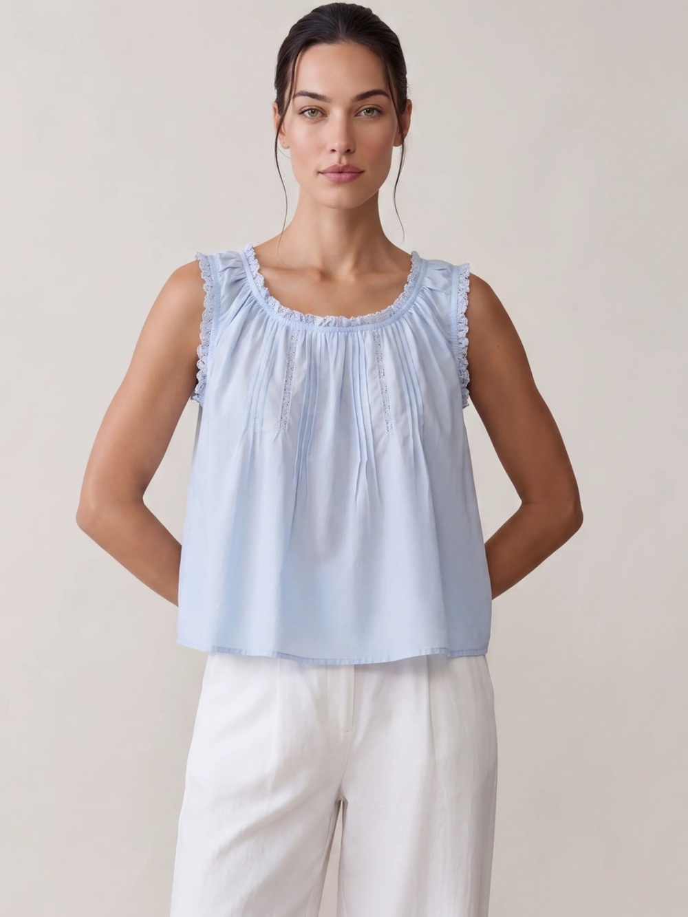 NWT Sorella Violetta Cotton Top XS Blue